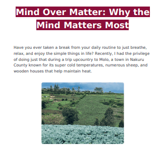Weekly Digest: Mind Over Matter: Why the Mind Matters Most